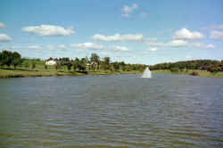 Lake with fountain and 1.1mile walking trail